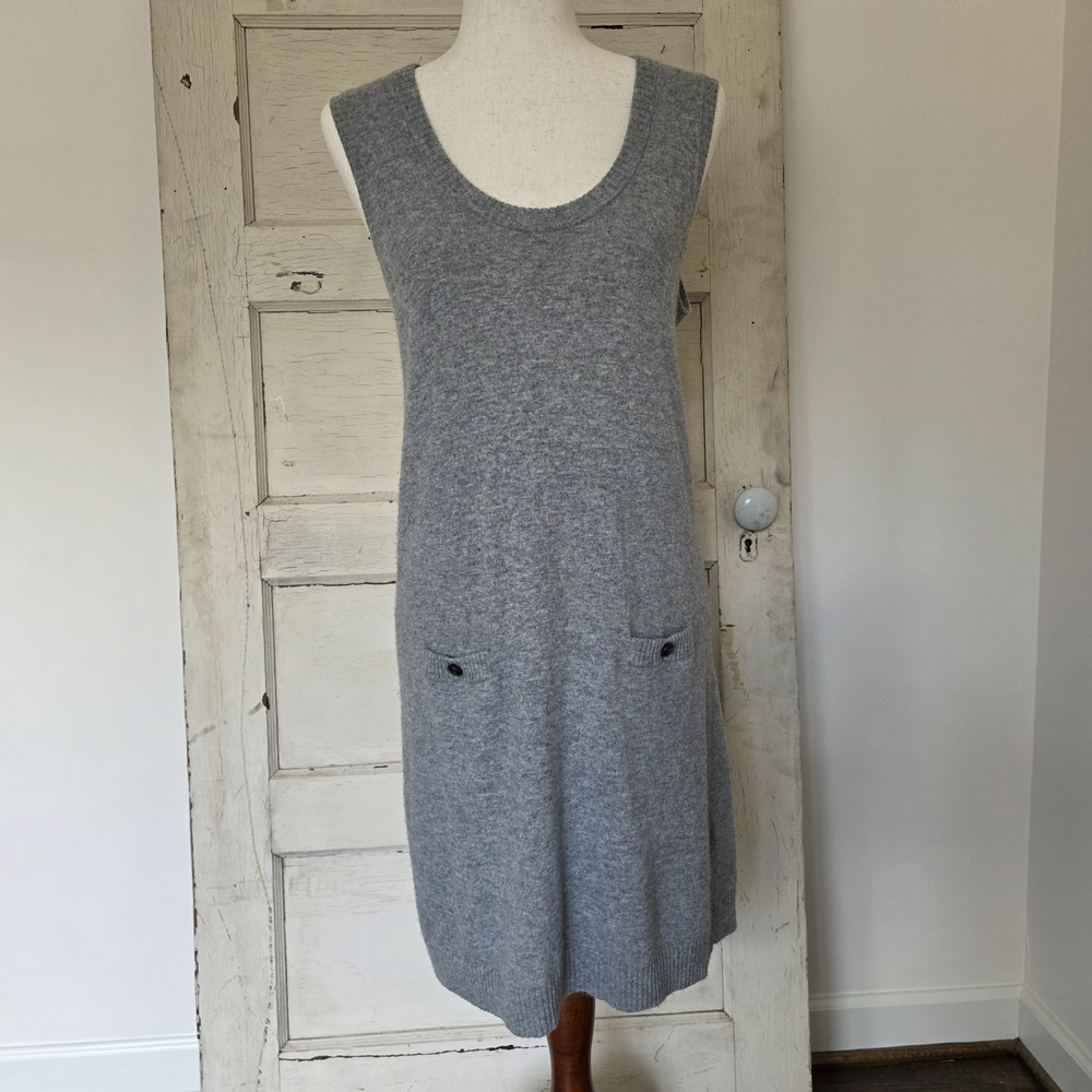 J. Crew Sweater Tank Dress Gray Cashmere